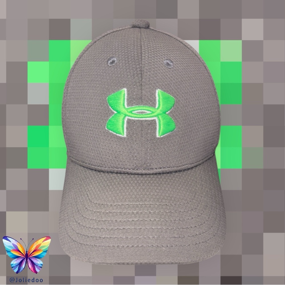 Under Armour Kids' Cap in Gray with Neon Green Logo Youth Kids SM/MD